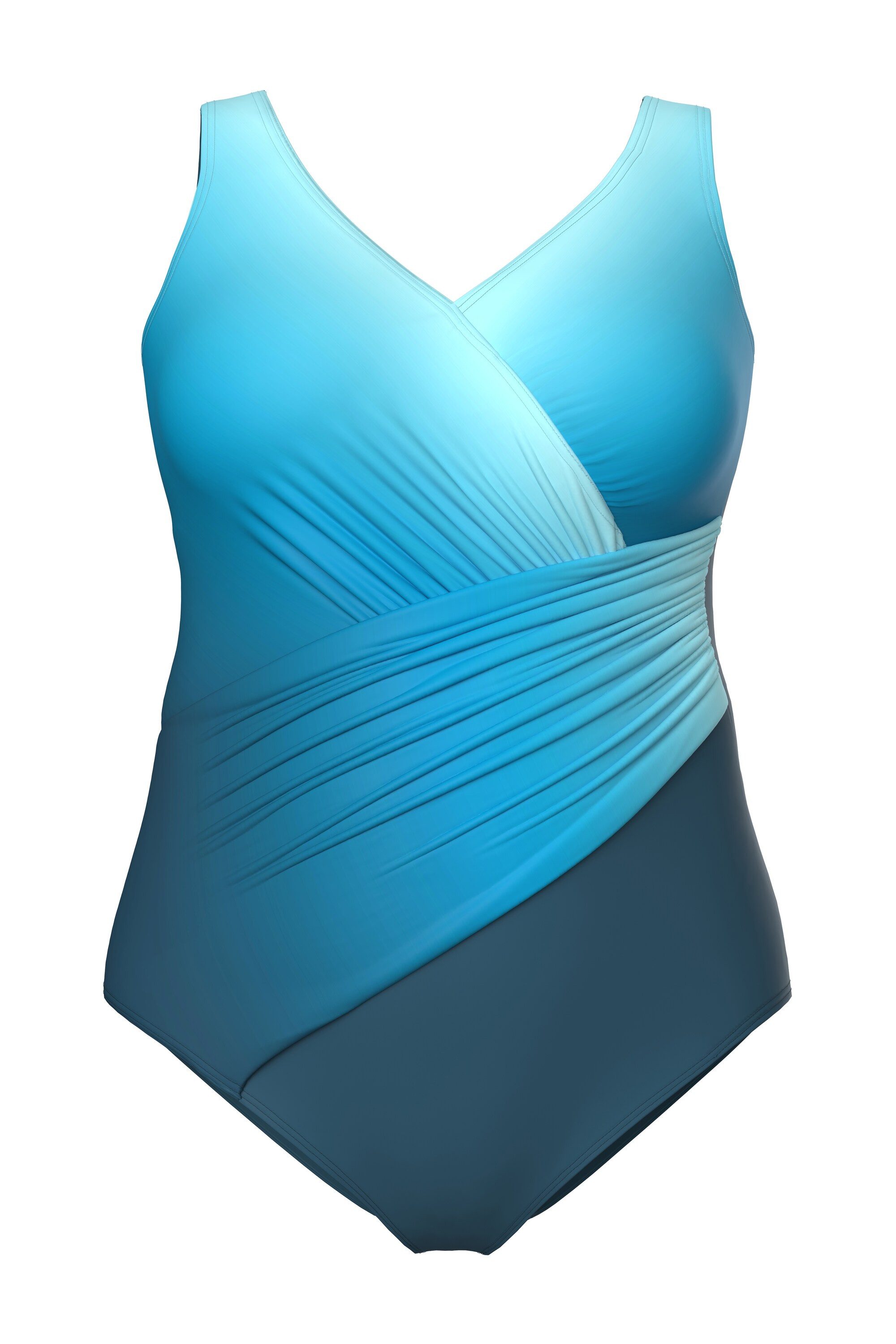 Ulla Popken Badeanzug Badeanzug Farbverlauf Softcups V-Ausschnitt günstig online kaufen