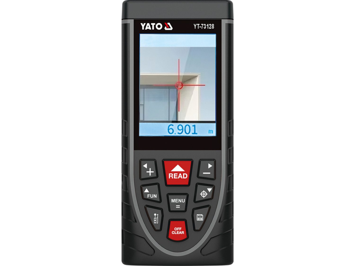 Yato Entfernungsmesser Laser-Entfernungsmesser 120m mit Sucher, (Laser-Entfernungsmesser 120m mit Sucher)