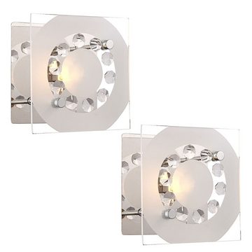 etc-shop LED Wandleuchte, Leuchtmittel nicht inklusive, Wandleuchte Wandlampe Kristallleuchte Glas Wohnzimmerleuchte