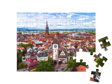 puzzleYOU Puzzle Blick über Freiburg im Breisgau, Deutschland, 48 Puzzleteile, puzzleYOU-Kollektionen Baden-Württemberg