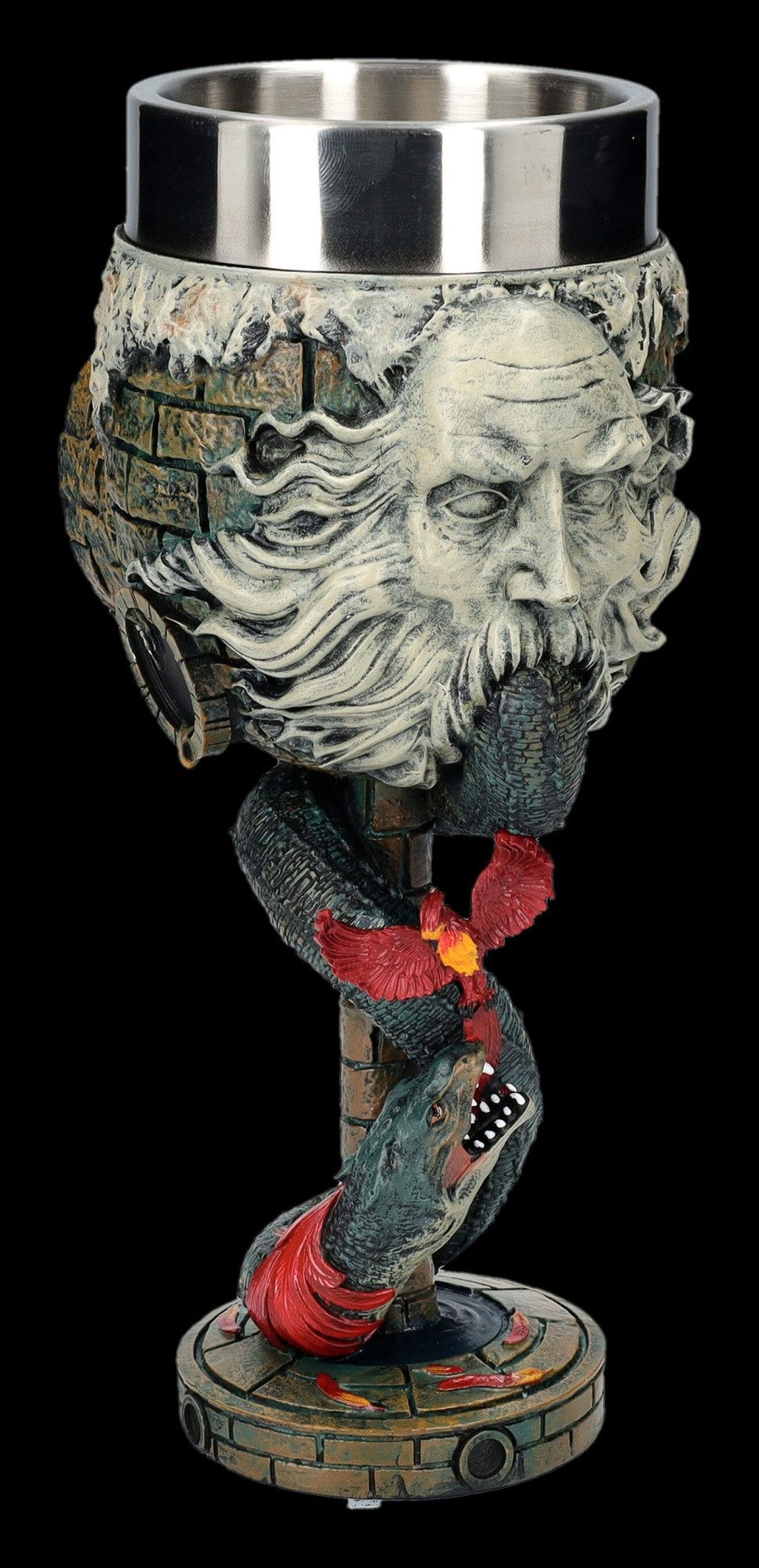 Figuren Shop GmbH Becher Kelch Harry Potter - Kammer des Schreckens - Weinkelch Merchandise, Kunststein (Polyresin), Edelstahl
