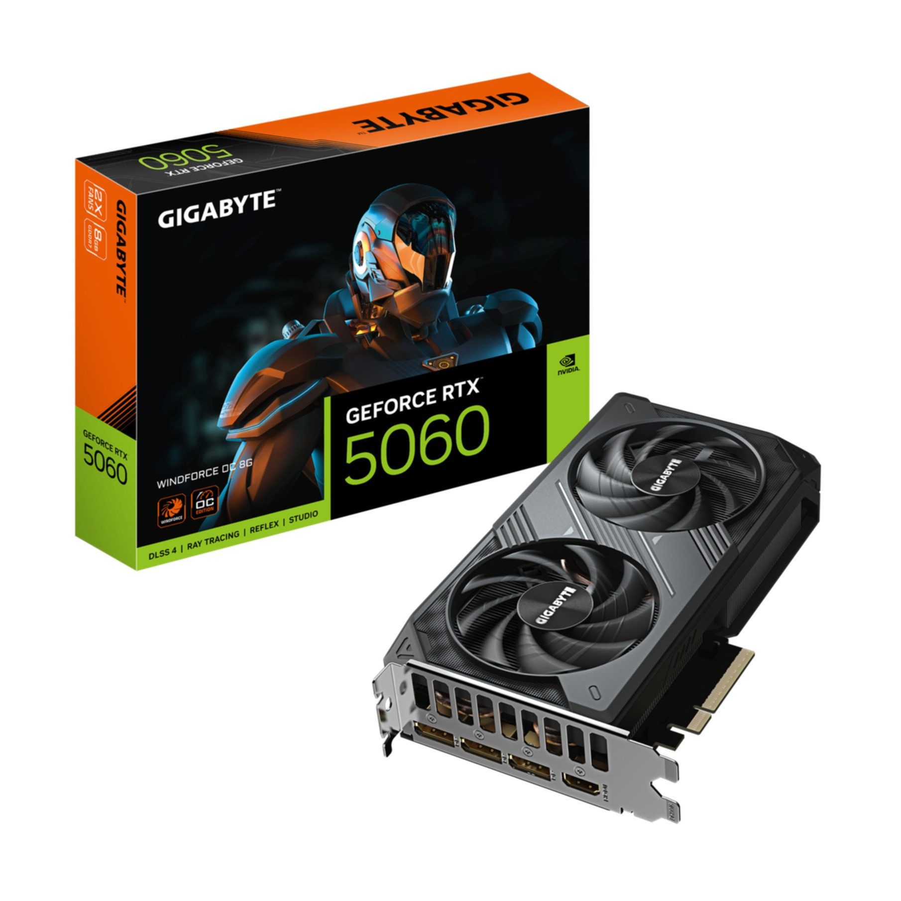 Gigabyte GeForce RTX 5060 WINDFORCE OC 8G Grafikkarte - 8GB GDDR7, 128bit, PCI- Grafikkarte