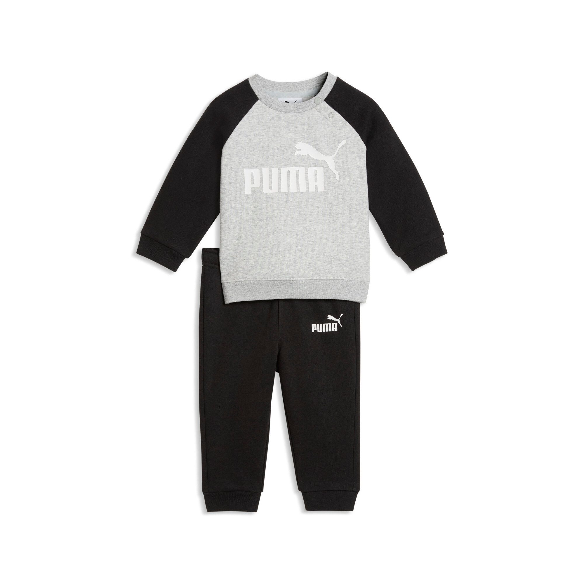 PUMA Trainingsanzug MINICATS ESS RAGLAN CREW SET FL INF (2-tlg), 2-teilig, mit Rundhalsausschnitt, mit innenliegendem Kordelzug
