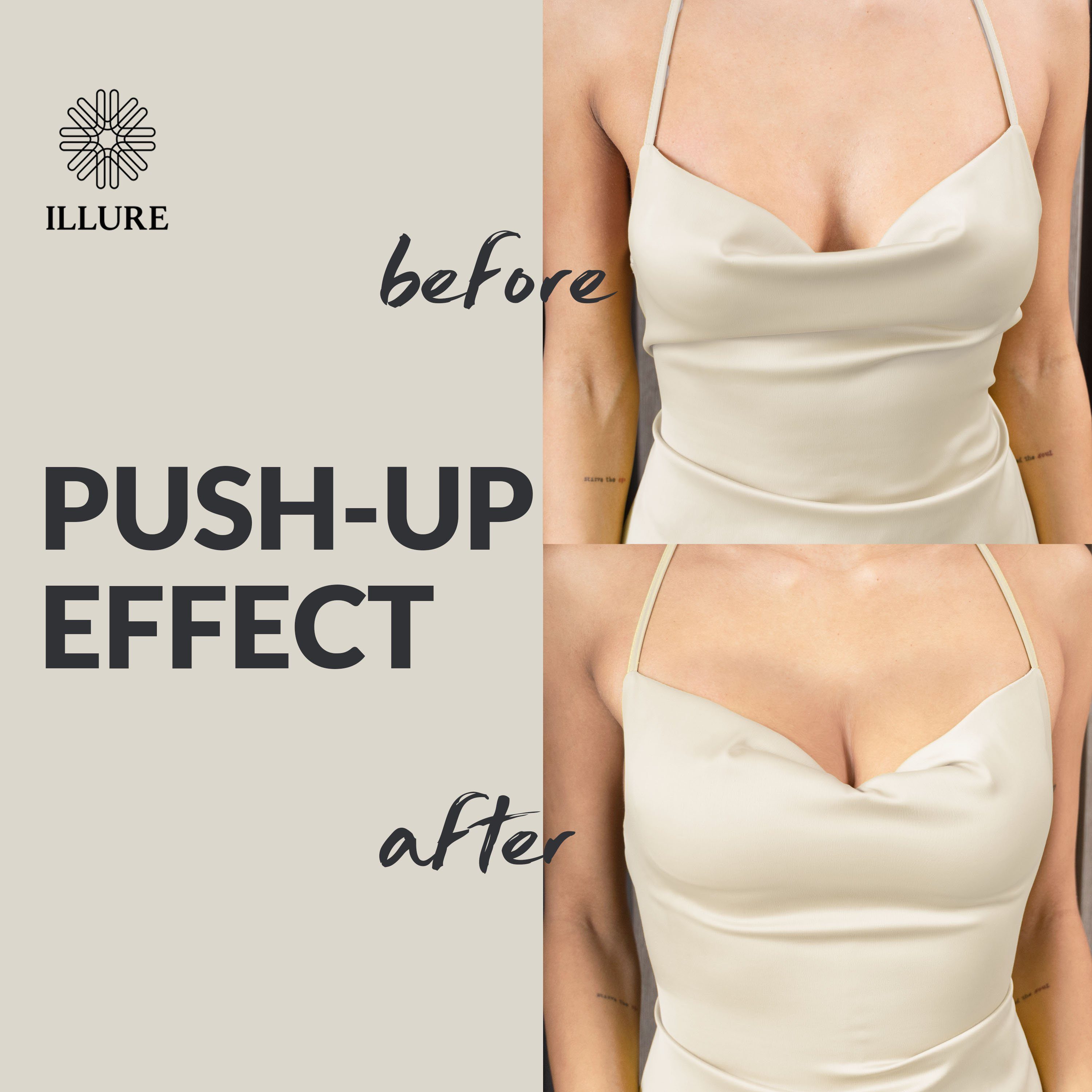 ILLURE Klebe-BH Klebe BH [2er Pack] Selbstklebender BH, Wiederverwendbar & Push up