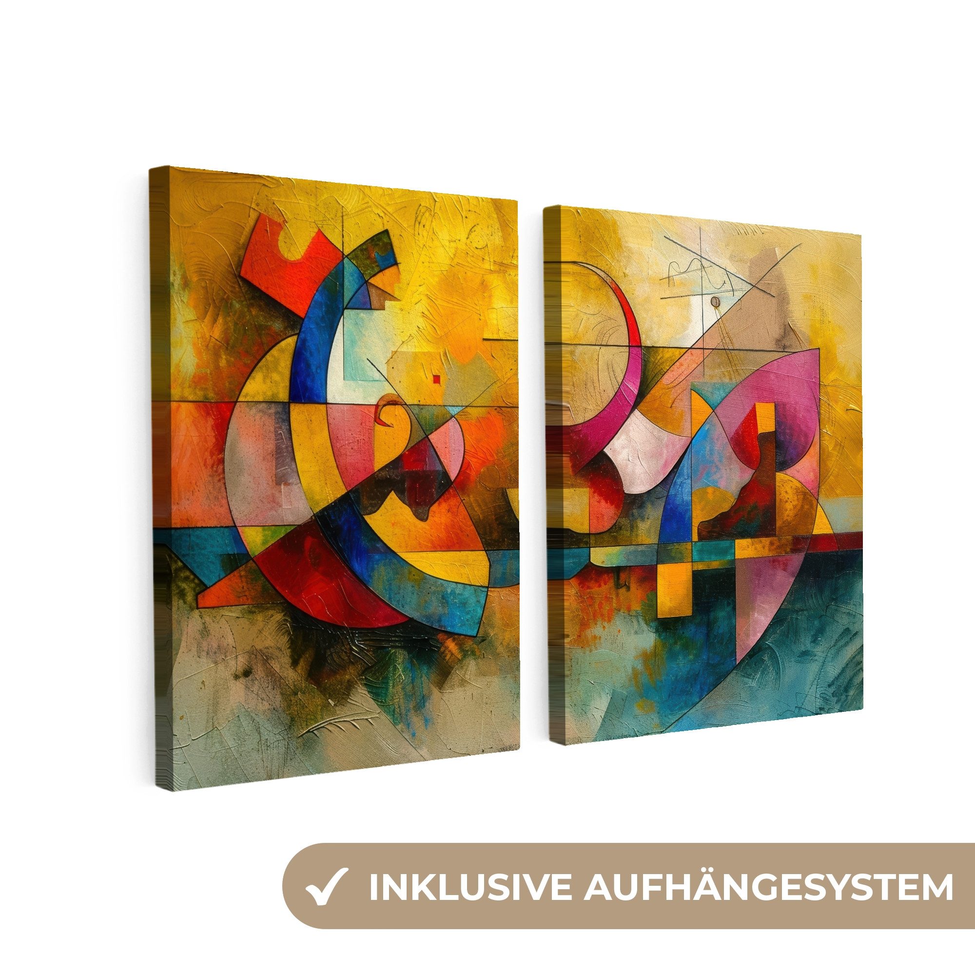 MuchoWow Leinwandbild Bunt - Geometrisch - günstig online kaufen