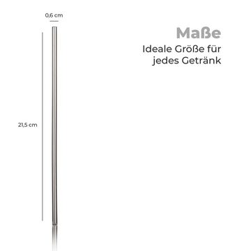 Bestlivings Trinkhalme 06121 Edelstahl Strohhalme, (Set, 8-tlg., inkl. Reinigungsbürste), nachhaltige Trinkröhrchen im Set 21cm wiederverwendbar