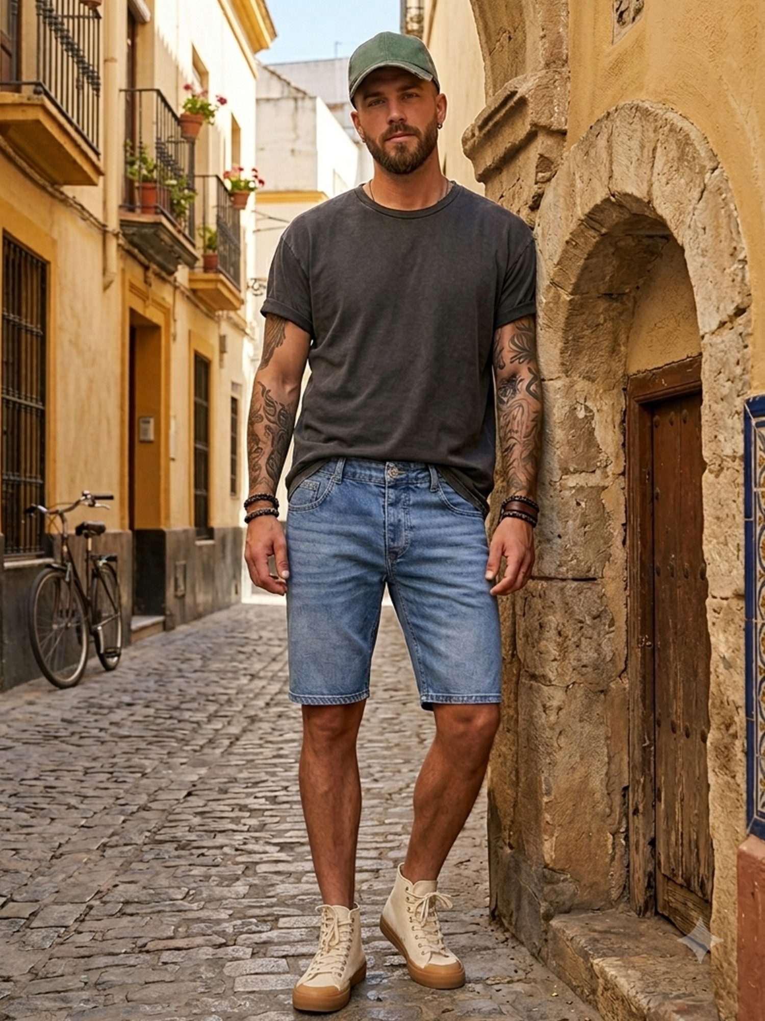 Rock Creek Jeansshorts Herren Regular Fit Stretch Blau RC-2450 5-Pocket-Style – Bild 5 von 5