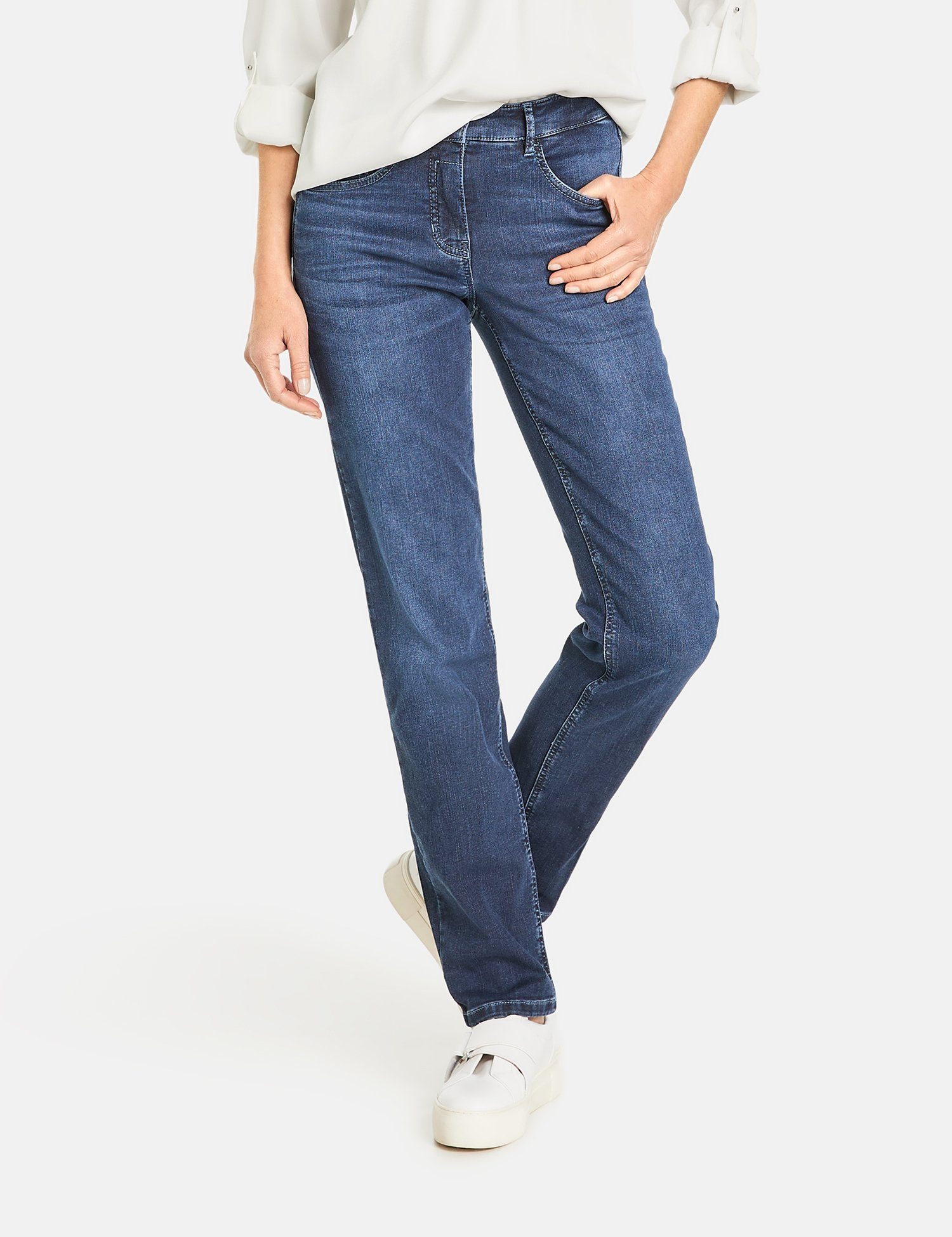 GERRY WEBER Stretch-Jeans 5-Pocket Jeans Kurzgröße SOLINE BEST4ME Slim Fit