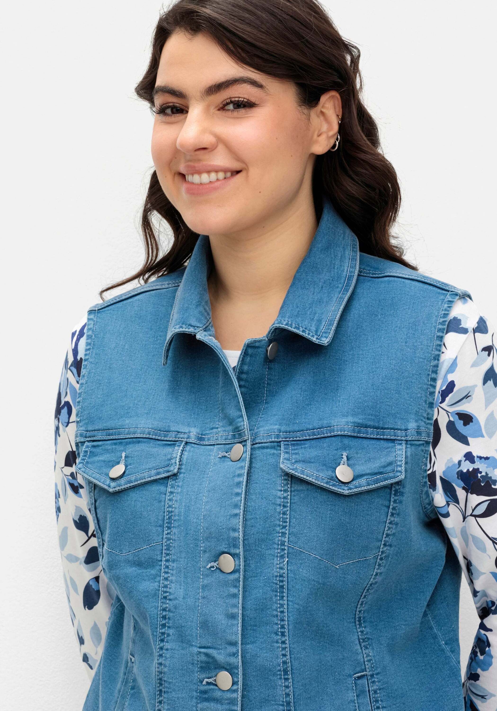 Sieh an! Jerseyweste Jeans-Weste