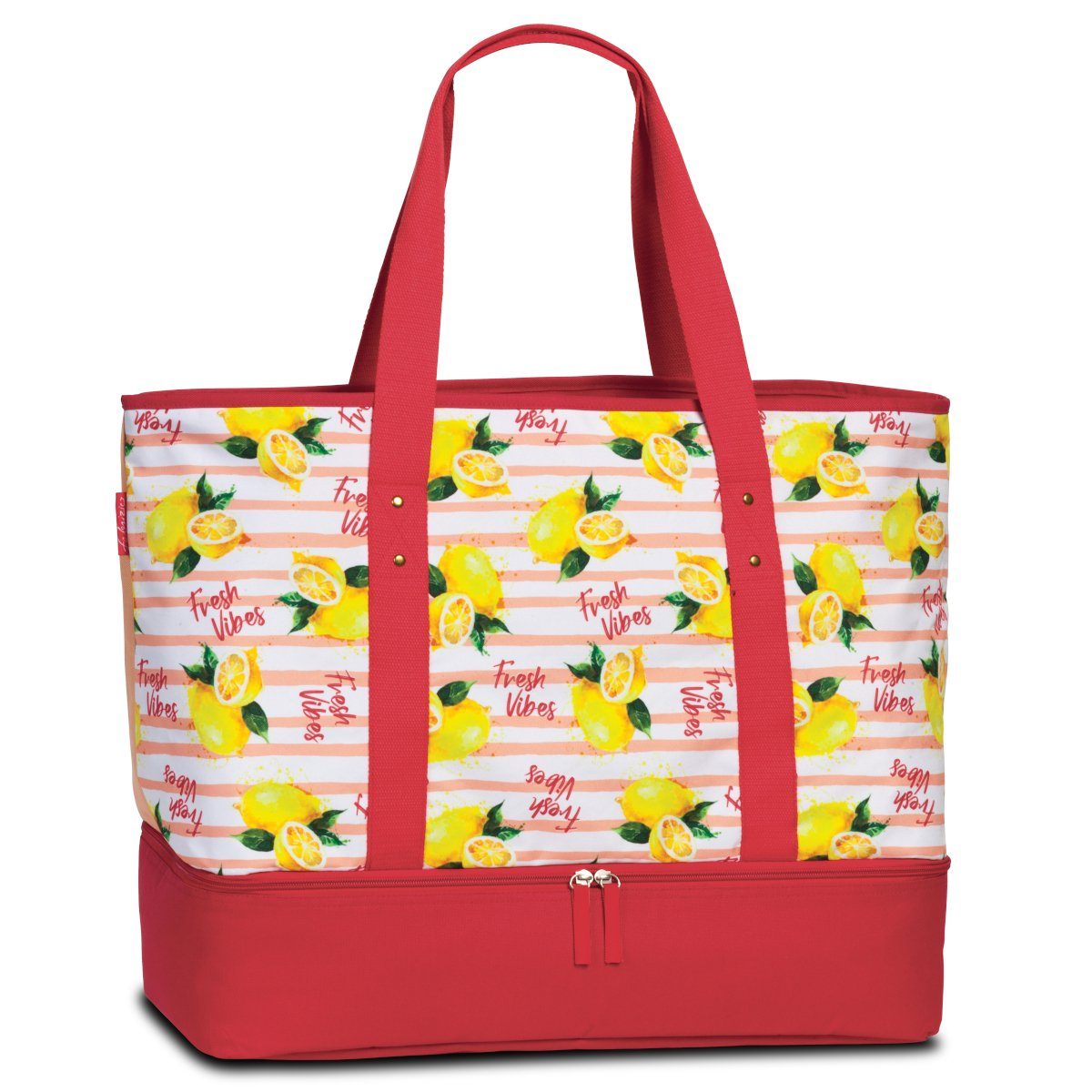 fabrizio® Tragetasche Sommertasche mit Kühlfach, Fresh Vibes, Höhe mit Henkel ca. 58 cm