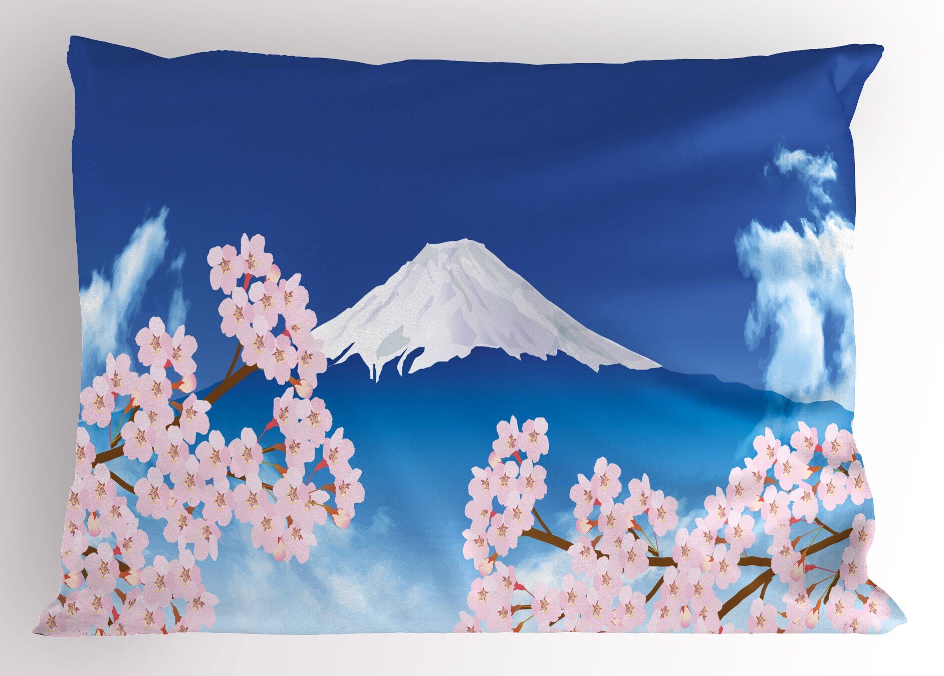 Gedruckter Und Blau Stück), Abakuhaus King Pink und Dekorativer Standard Kissenbezug, Kissenbezüge Mt. Hill Size Sakura (1