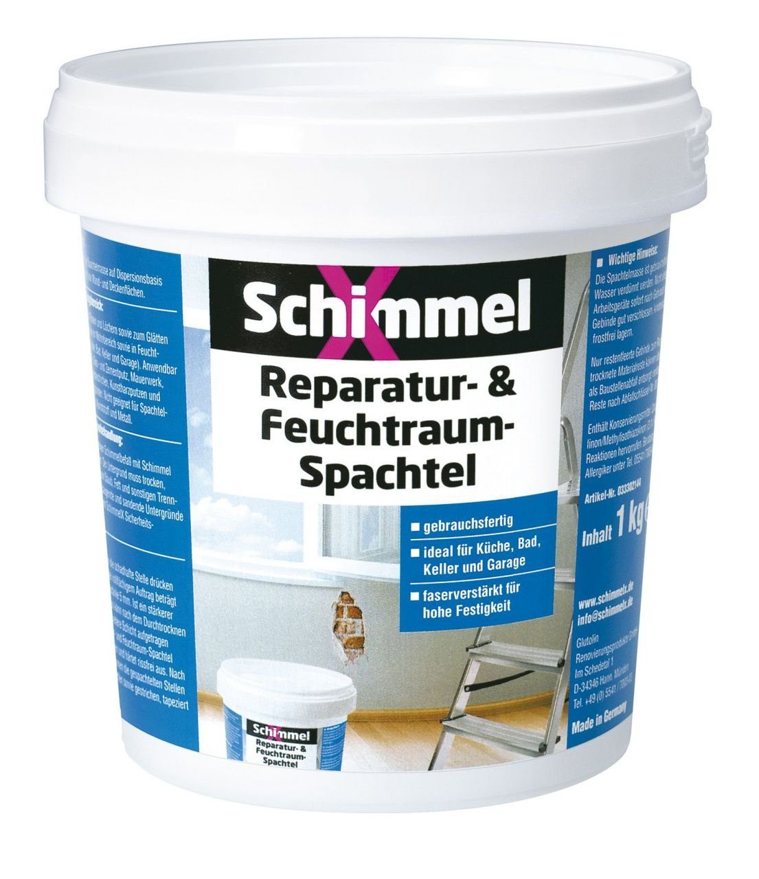 Schimmel X Anti-Schimmel-Grundierung Schimmel X Reparatur- und Feuchtraumspachtel 1 kg