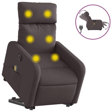vidaXL Sessel Elektrischer Massagesessel mit Aufstehhilfe Dunkelbraun Stoff (1-St)