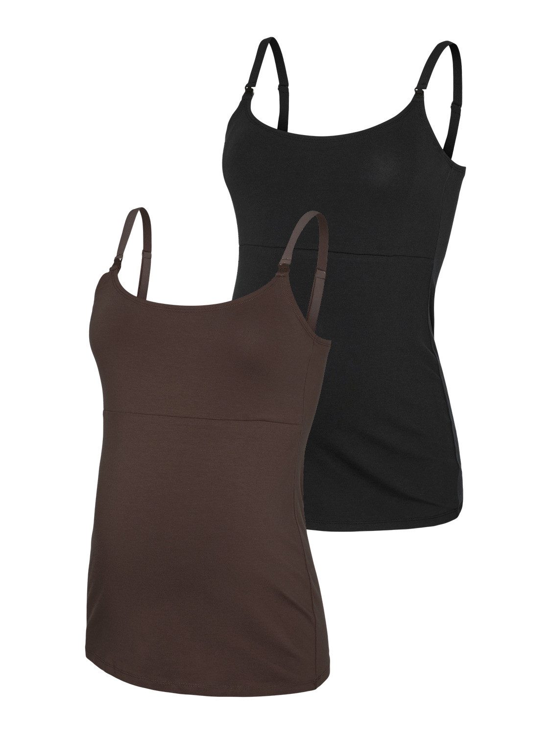 Mamalicious Umstandstop MLKERRIE STRAP JRS TOP 2F 2-P NOOS (Packung, 2-tlg) Baumwollmischung, regular fit