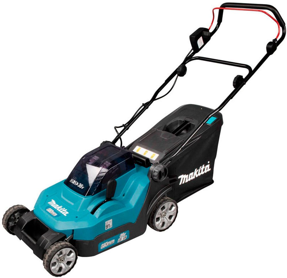 Makita cordless lawnmower DLM382Z, 38 cm cutting width, 2x18V LXT, without battery and charger