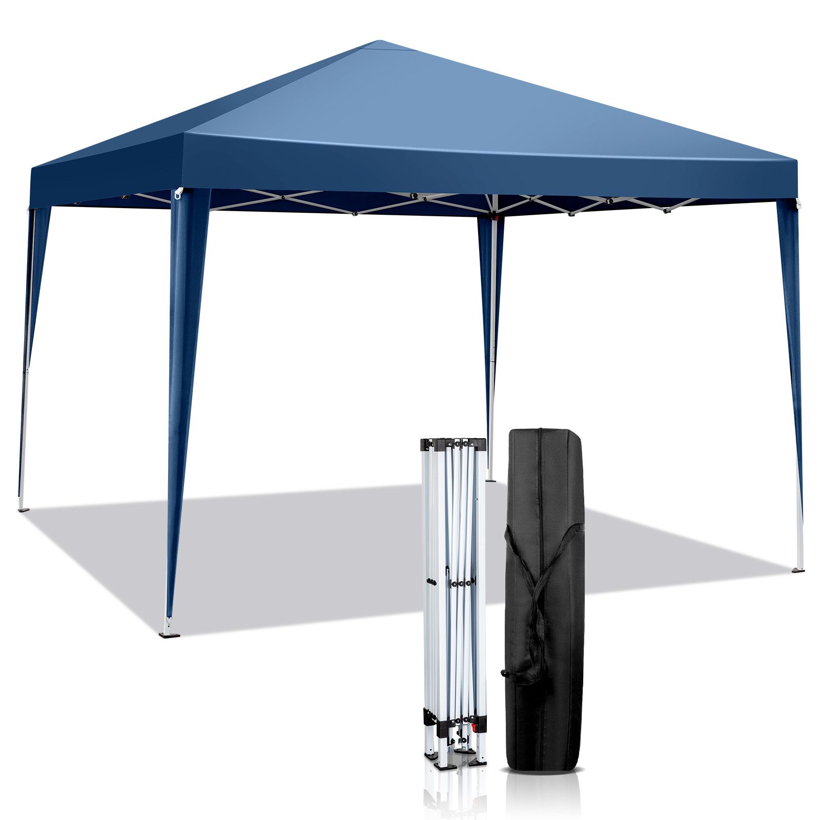 LALAHO Faltpavillon Pavillon 3x3m Pop-Up Gartenzelt höhenverstellbar, Partyzelt, UV-Schutz Gartenpavillon mit Tasche Faltzelt, für Garten, Balkon