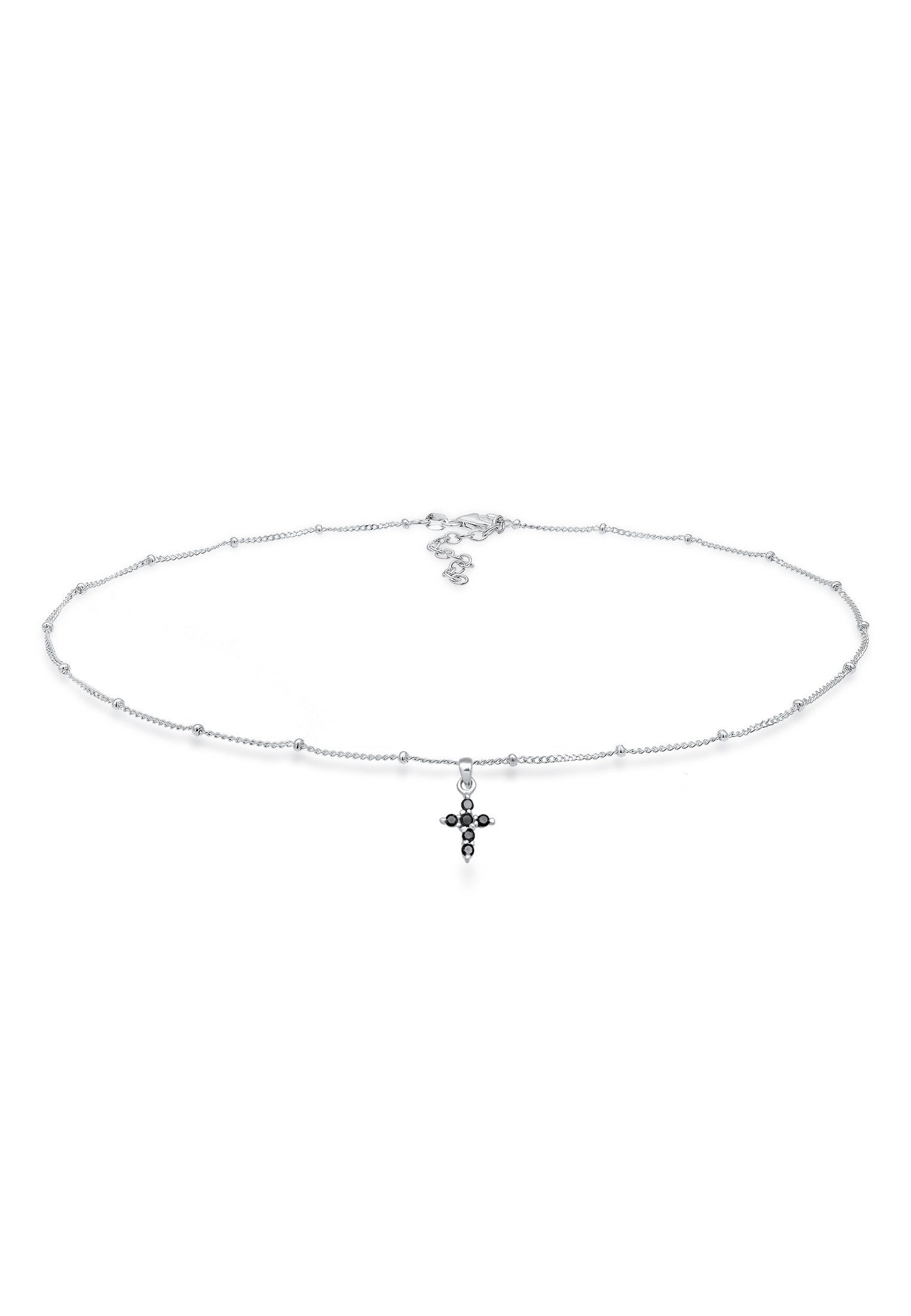 Kugelkette Choker Choker 925 Elli Silber Zirkonia Kreuz