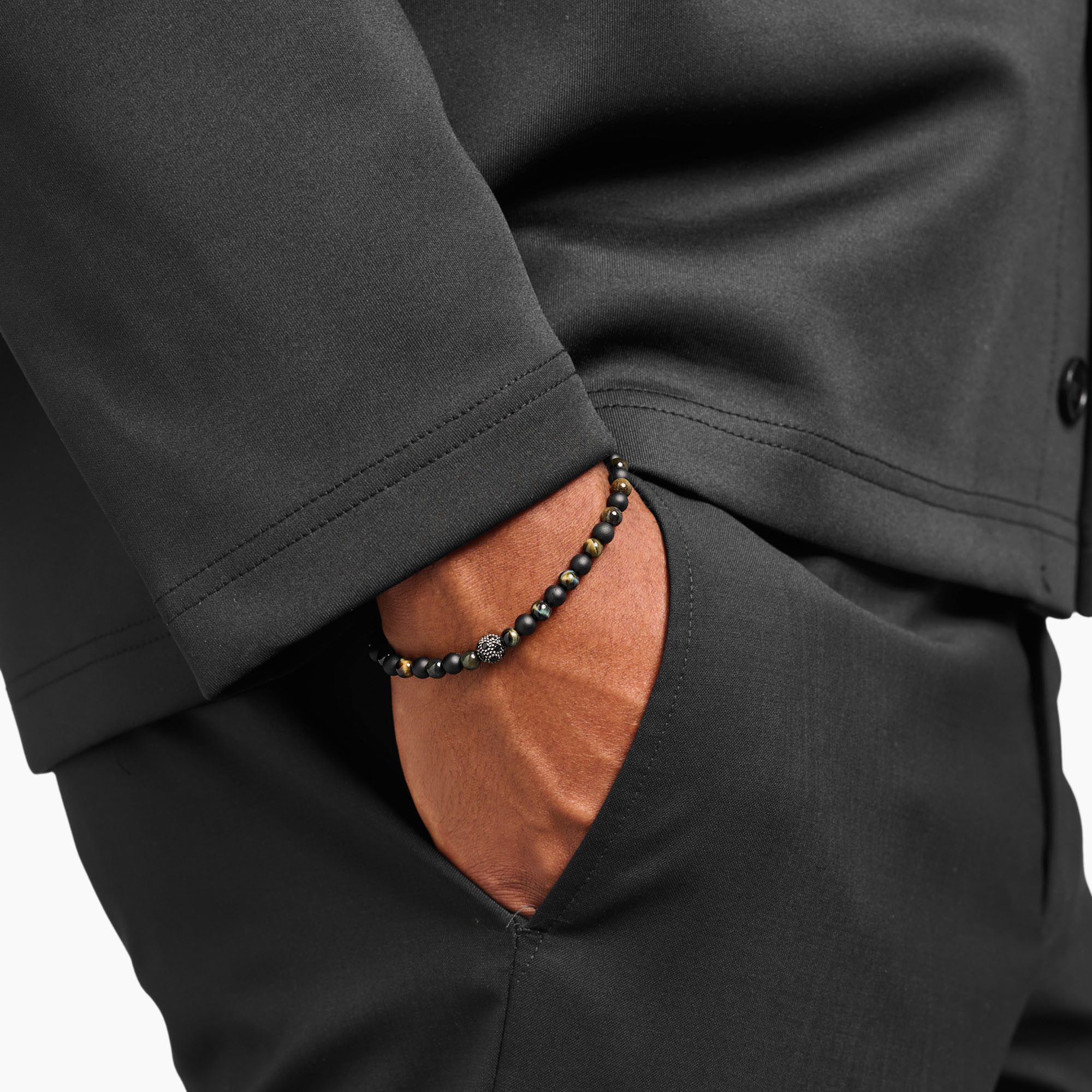 THOMAS SABO Armband Talisman-Armband Obsidian und Tigerauge, mit Zirkonia (synth), Tigerauge, Obsidian