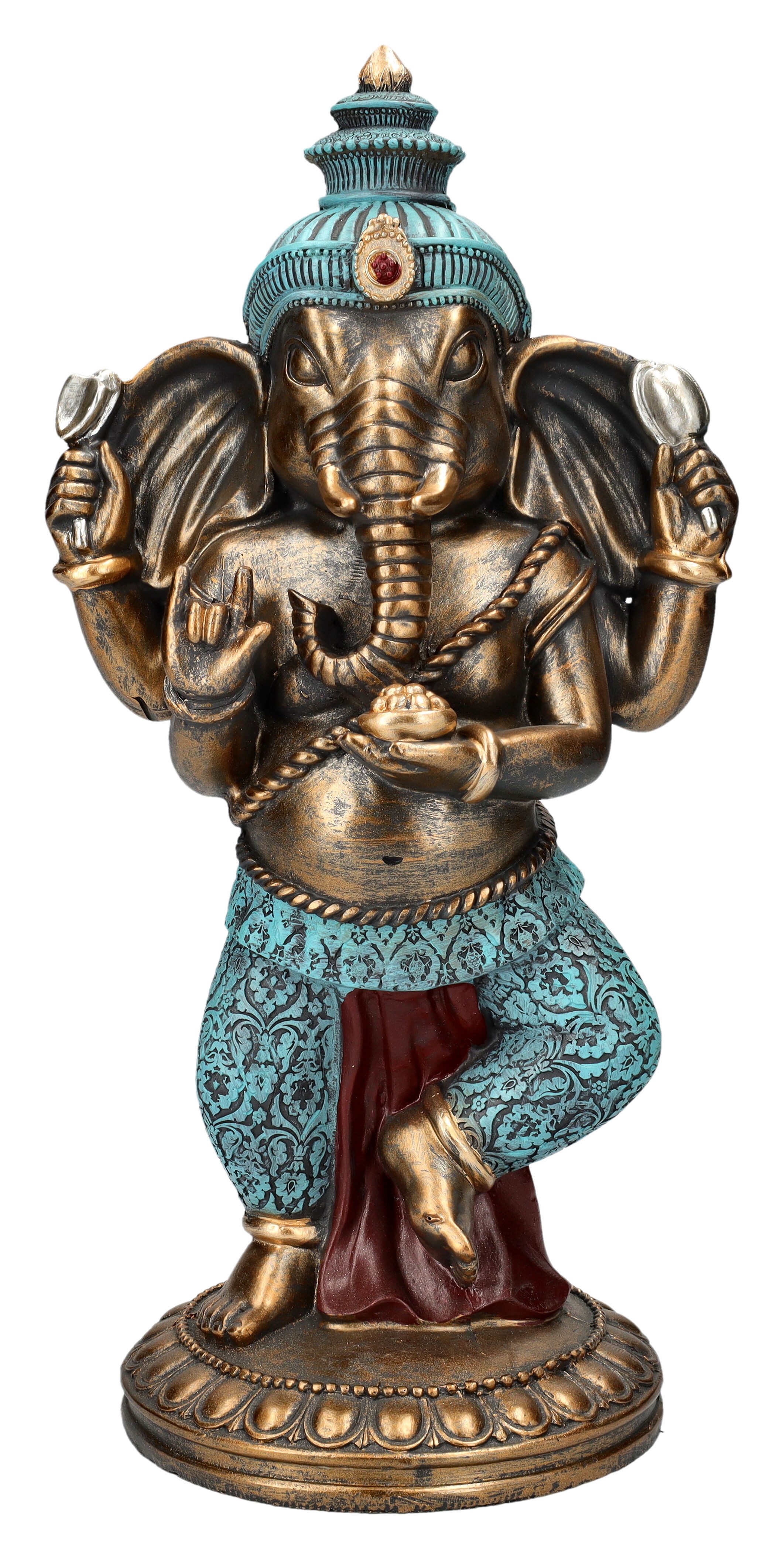 Figuren Shop GmbH Dekofigur Ganesha Figur - Vollständige Weisheit - Mythologie Götter Dekofigur
