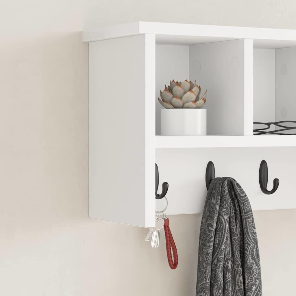 vidaXL Regal Wandmontierter nachttisch Wandhalterung Weiß 50 x 16 x 26 cm, 1-tlg. – Bild 4 von 5