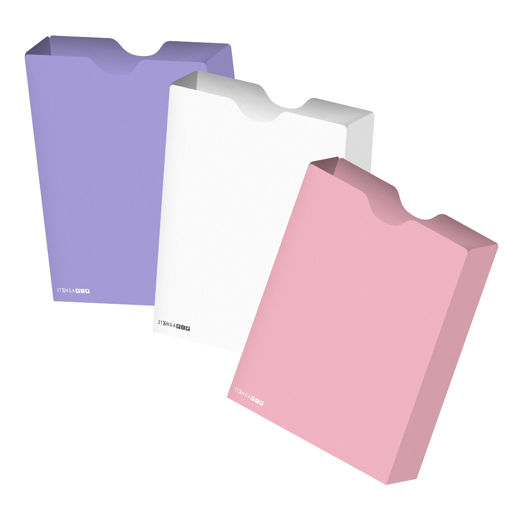 itenga Organisationsmappe itenga Heftbox DIN A4 Hochformat aus PP Flieder rosa weiss - 3er Set