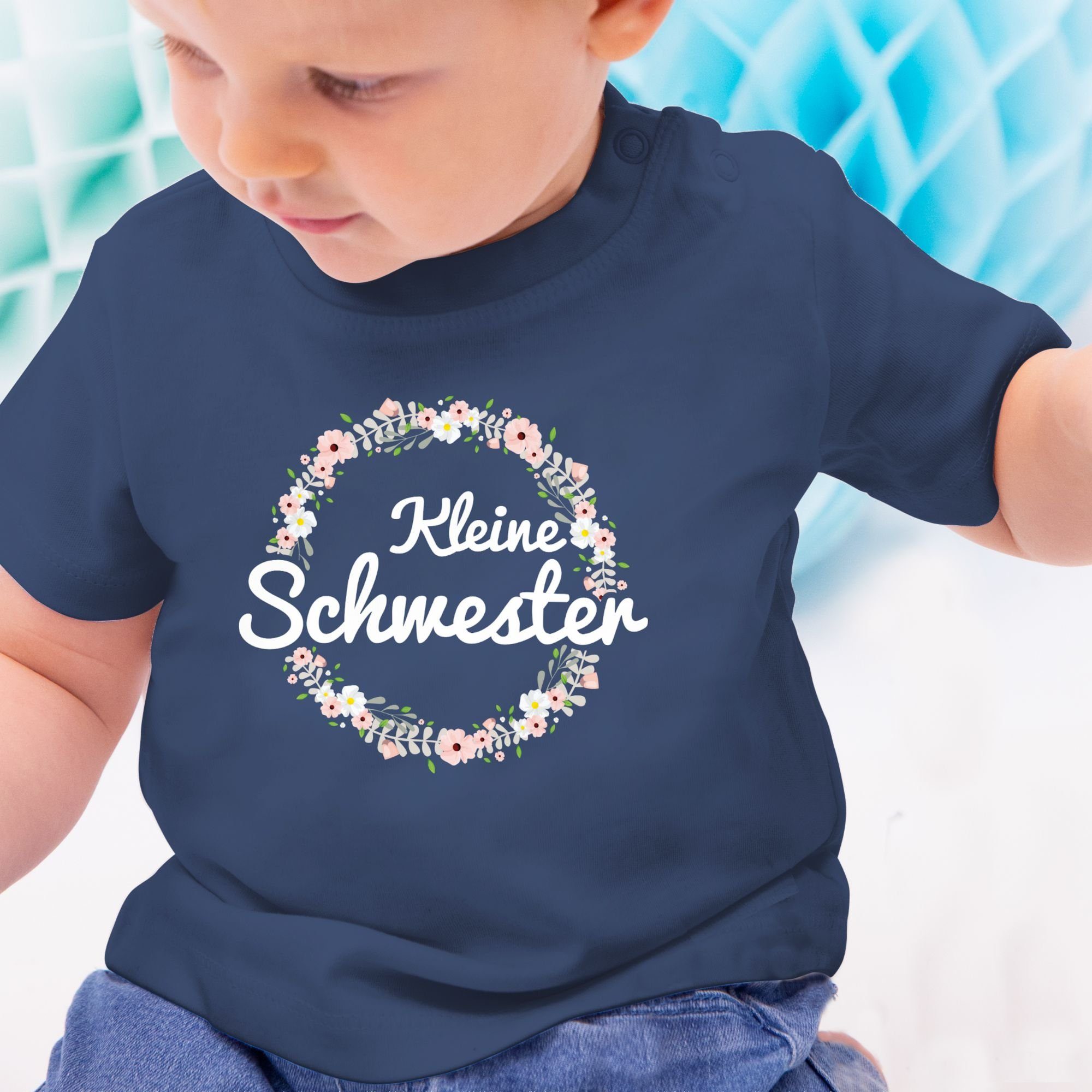 Geschwister Bruder Shirtracer Schwester Navy Kleine T-Shirt Blau 2 Schwester und