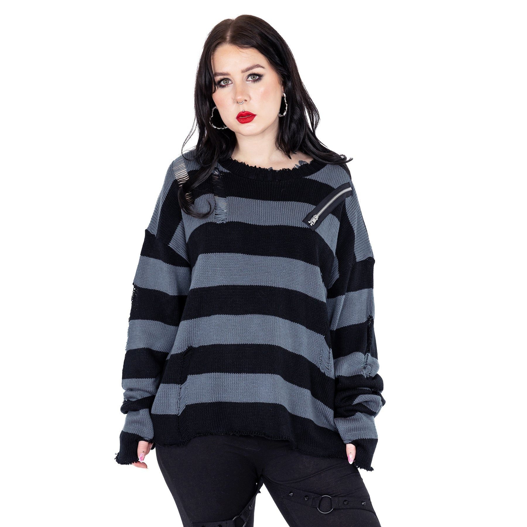 Heartless Strickpullover Your Worst Nightmare Schwarz-Grau günstig online kaufen