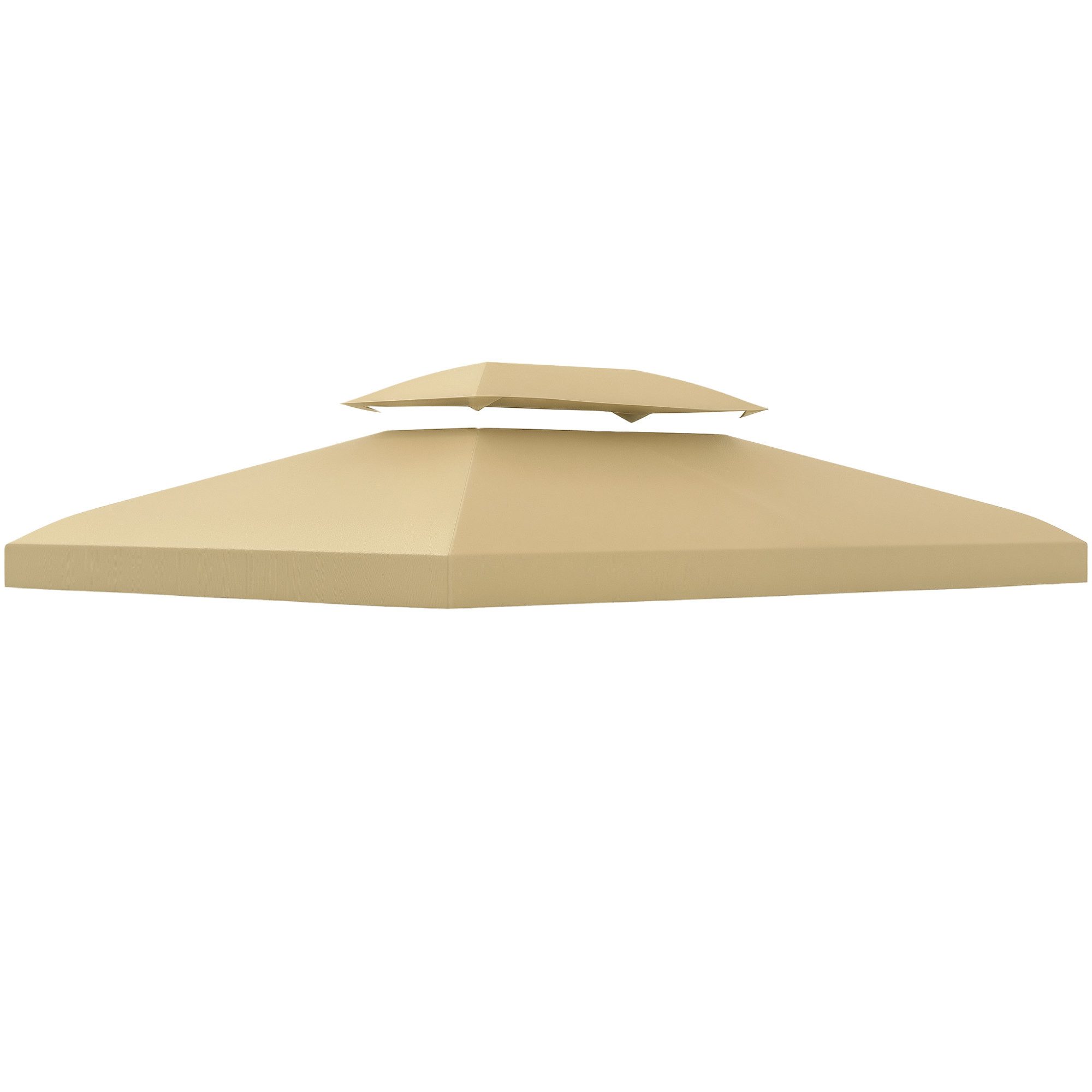 Outsunny Pavillon-Ersatzdach mit Doppeldach, 180 g/m², 400 x 300 cm (wasserabweisend Pavillondach, Ersatzbezug), aus Polyestet-Stoff Cremeweiß