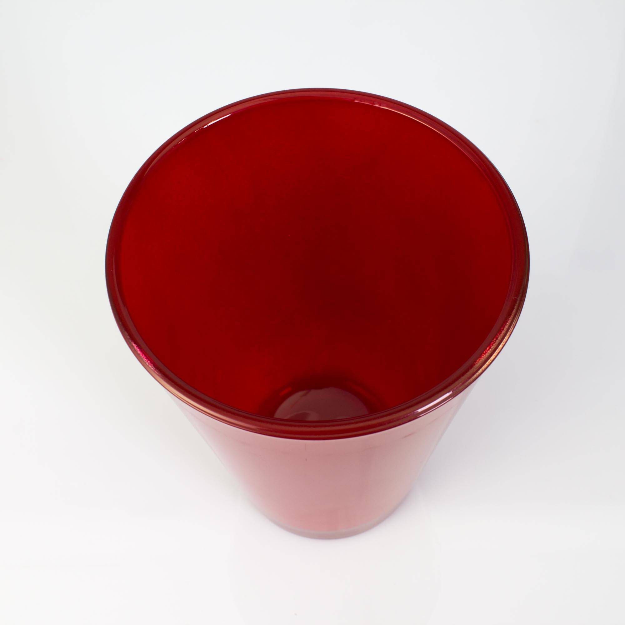 INNA-Glas Tischvase Konische Glasvase Anna, rot, 15cm, Ø 11cm - Blumenvase