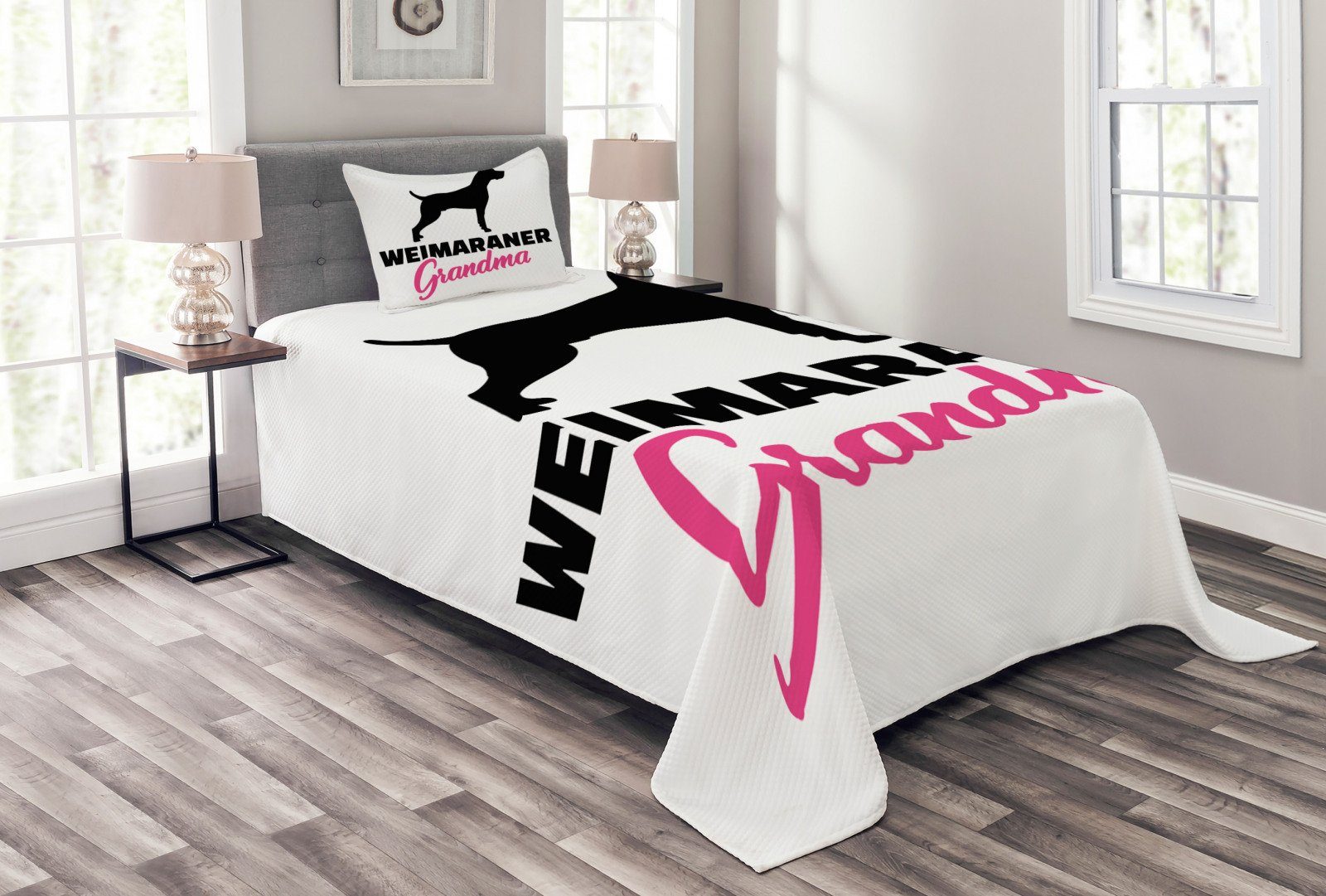 Tagesdecke Set Mit Kissenbezugen Waschbar Abakuhaus Weimaraner Tierische Liebe Piktogramm Online Kaufen Otto