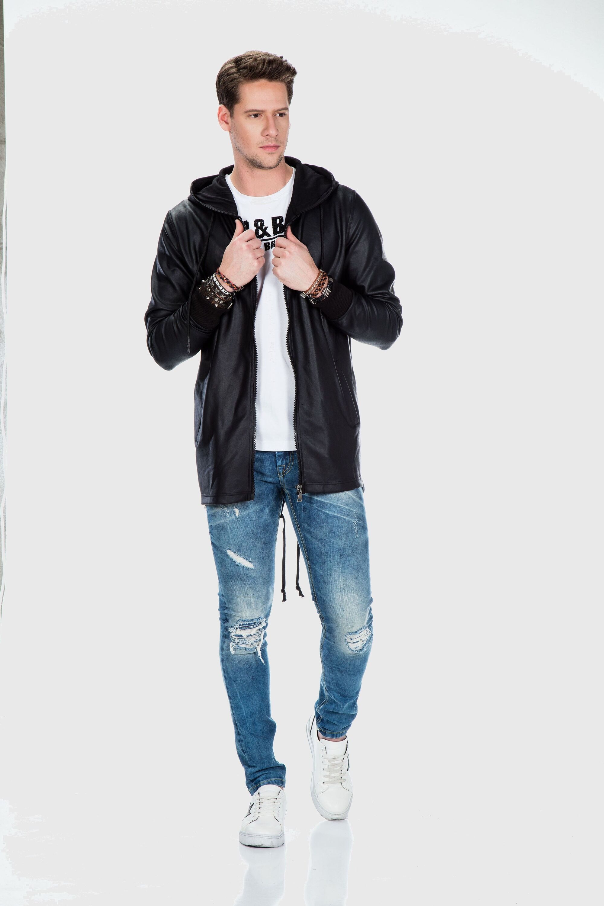 Cipo & Baxx Allwetterjacke Jacke im unifarbenen Look