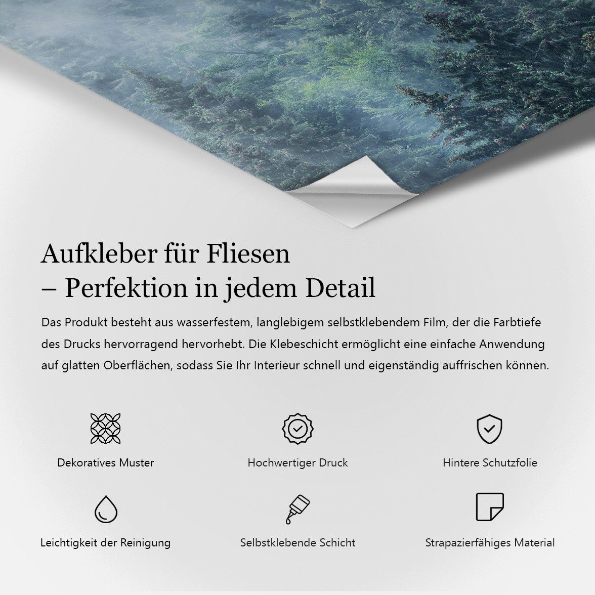 Tulup Fliesenaufkleber Fliesensticker Ein ruhiger See mit Bergen Klebefolie Fliesen