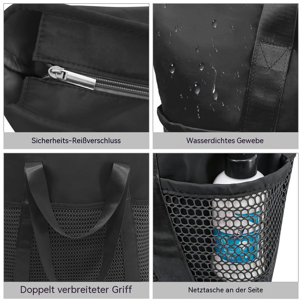 Blusmart Strandtasche Faltbare Netz‑Strandtasche Damen (Geräumige Multifunktions‑Shopper‑Tasche, mit mehreren Außentaschen), Für Strand, Reise, Picknick und Ein – Bild 3 von 5