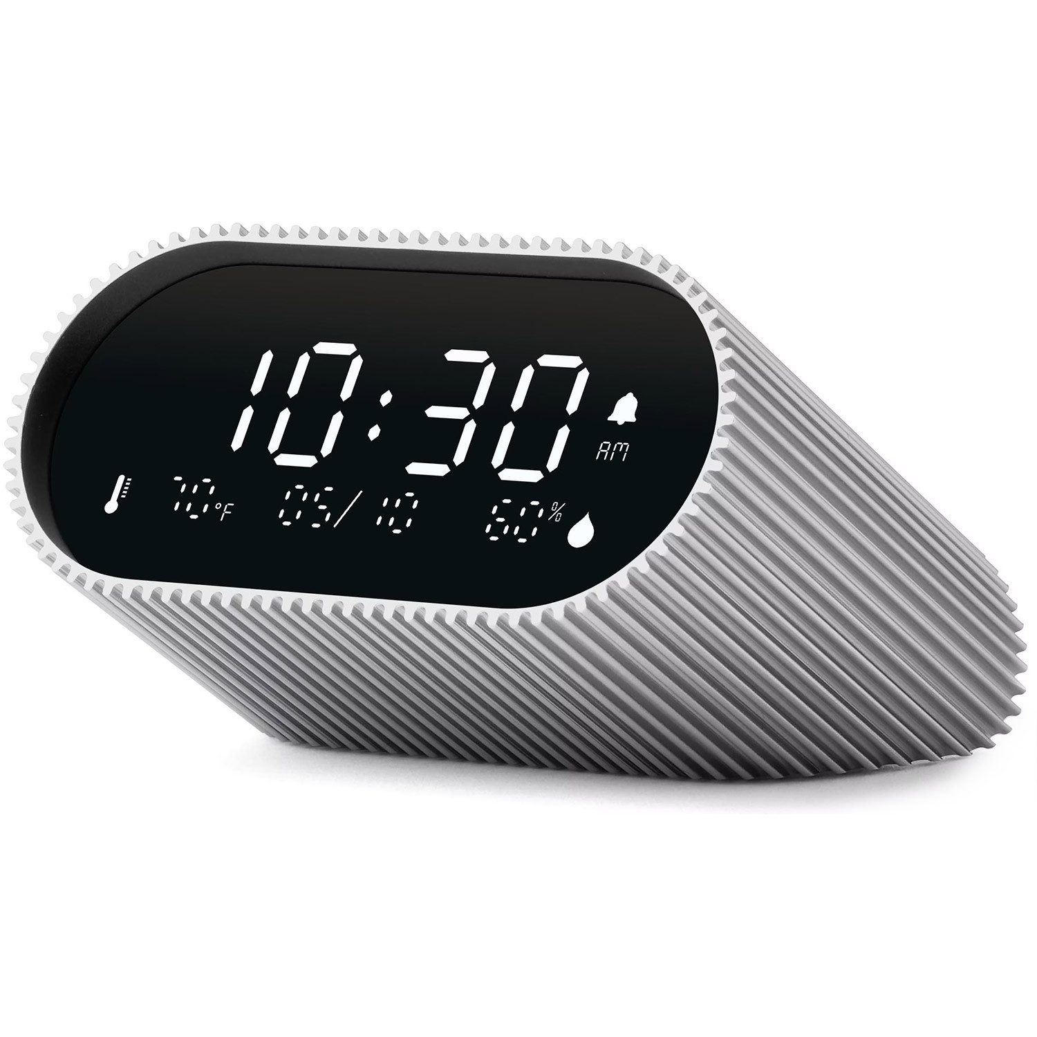 Lexon Quarzwecker DigitalRay Clock Alufarben