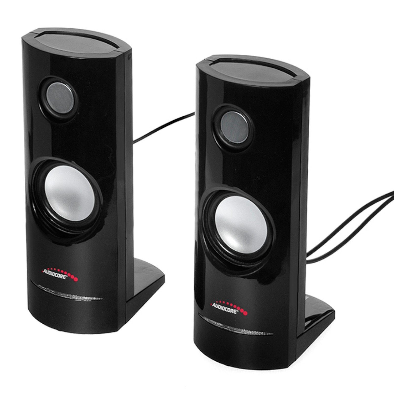 PC-Lautsprecher Stereo, Blaue W, 8 Audiocore 2.0 (USB, LED-Beleuchtung) Lautstärkeregelung, AUX-Kabel, AC860