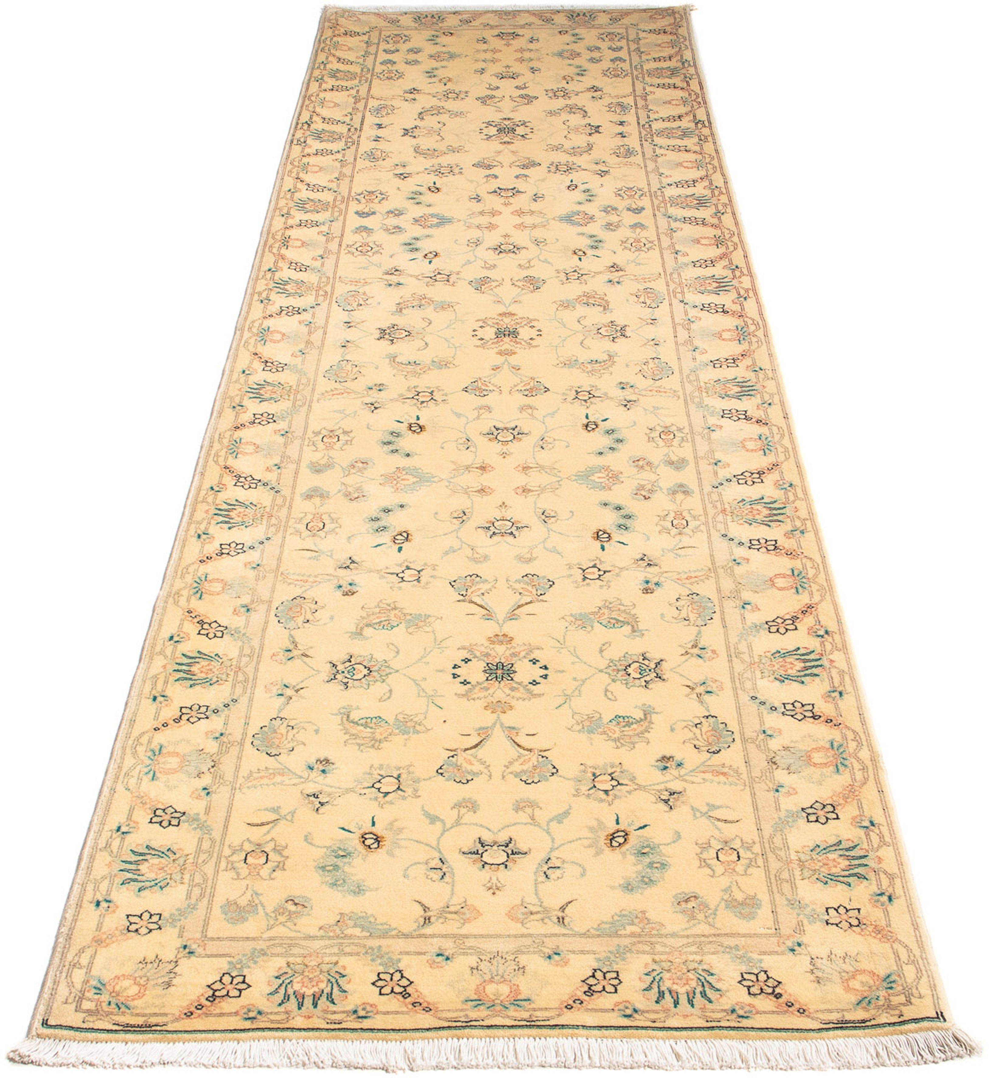 Orientteppich Perser - Täbriz - Royal - 292 x 79 cm - hellbraun, morgenland, rechteckig, Höhe: 7 mm, Wohnzimmer, Handgeknüpft, Einzelstück mit Zertifikat | Kurzflor-Teppiche