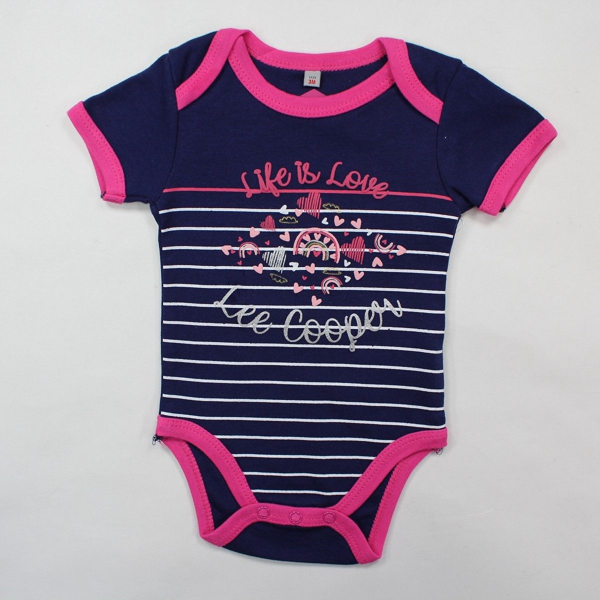 Lee Cooper Strampler Lee Cooper 2er Set Baby Kleinkind kurzarm Body Einteiler Gr. 56 bis 92, reine Baumwolle