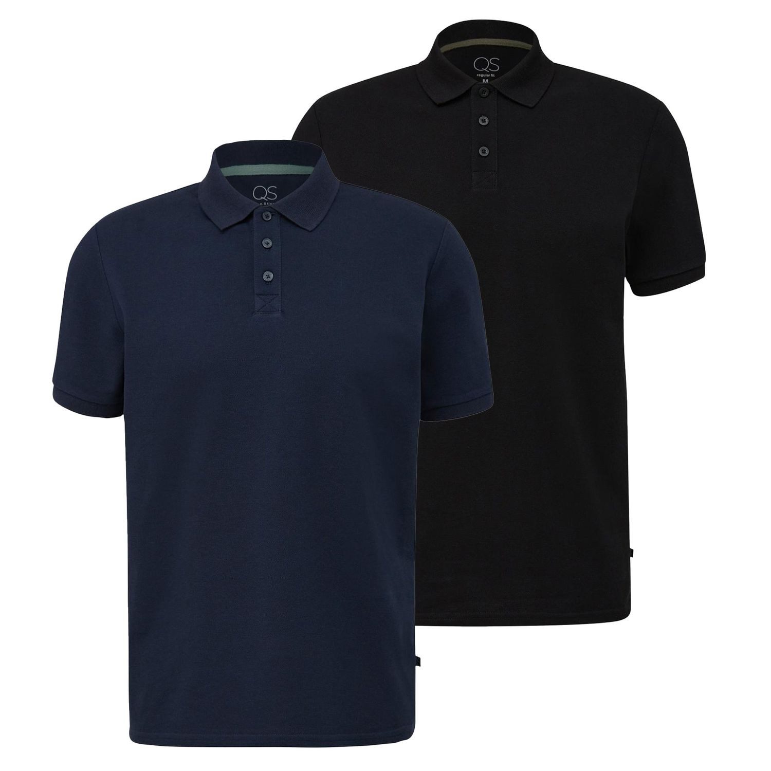 QS Poloshirt (2-tlg) mit Knopfleiste, Kragen, sportlich im 2er Pack