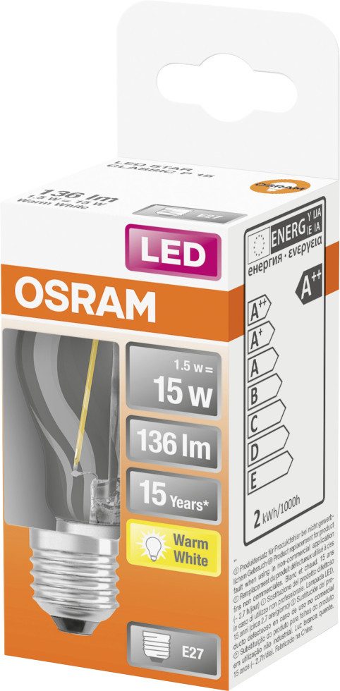 Osram LED-Leuchtmittel Osram LED Leuchtmittel Star Classic P15 E27 1,5W, Ni günstig online kaufen