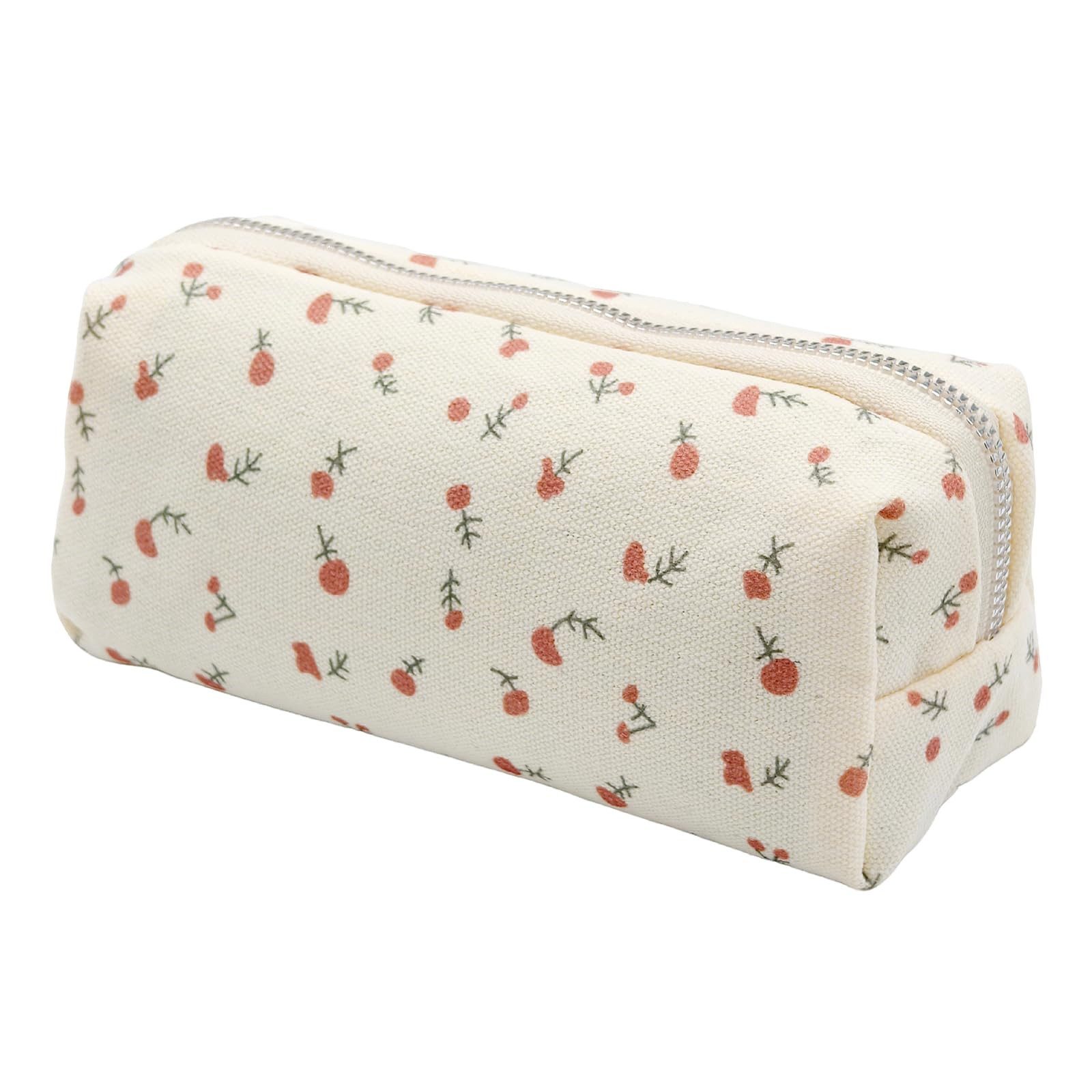 Agger Federmäppchen Federtasche mit Reißverschluss, Mäppchen mit Aesthetic Blumen, Kosmetiktasche und Geldtasche für Schule Büro