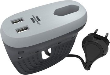 Brennenstuhl Steckdose, Gaming-Steckdose für die Nutzung direkt am Sofa, mit zwei USB-Ports