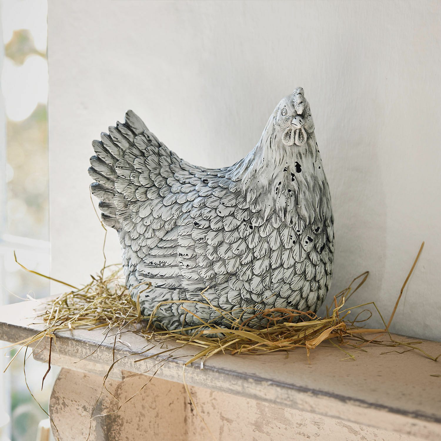 Mirabeau Dekofigur Deko-Huhn Delmonico grau