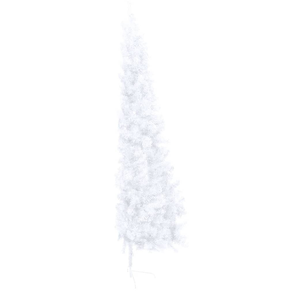 furnicato Künstlicher Weihnachtsbaum Halb-Weihnachtsbaum Weiß Ständer PVC 180 cm mit Künstlicher