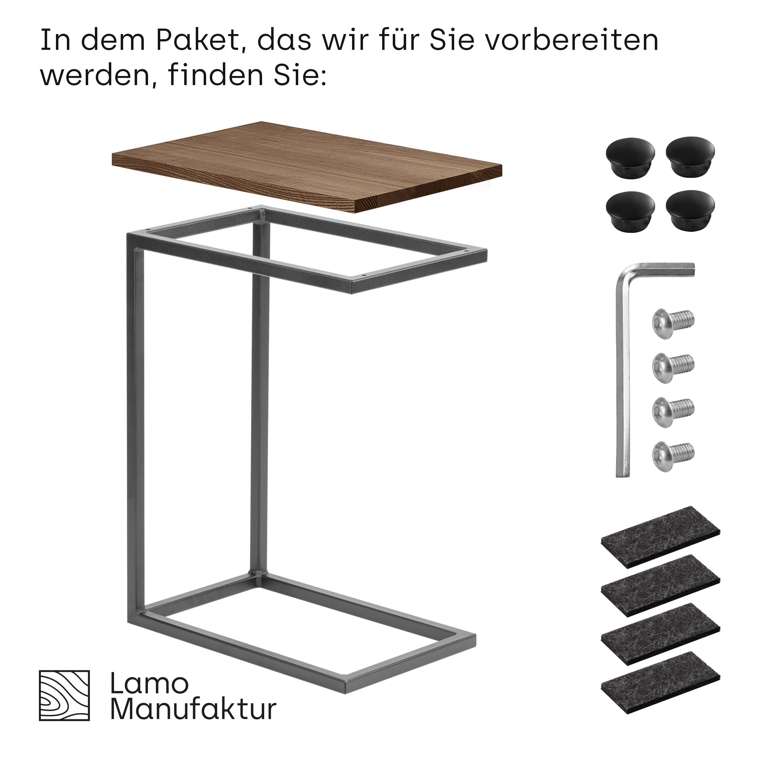 LAMO Manufaktur Beistelltisch Massivholztischplatte Laptoptisch Sofatisch ( günstig online kaufen