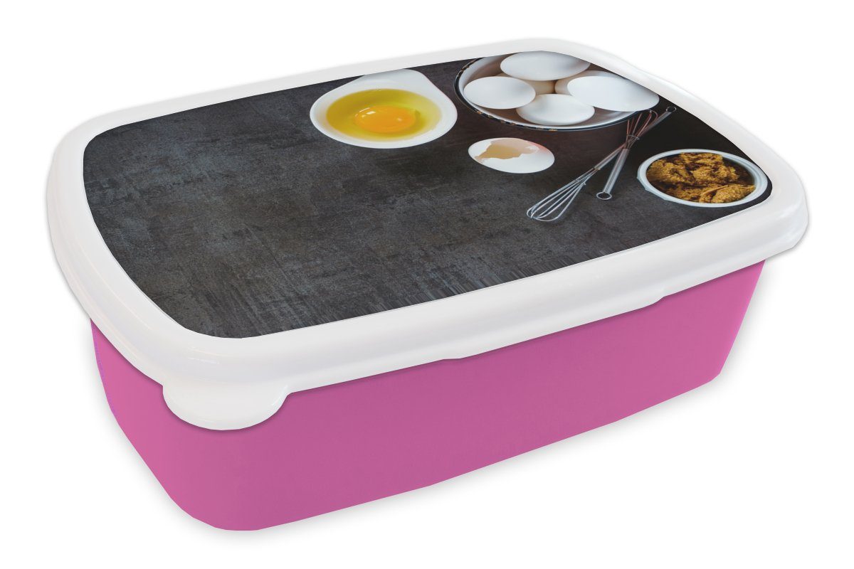 - Erwachsene, rosa Brotdose - Kinder, Eier für Kunststoff (2-tlg), Zucker Mädchen, Brauner Snackbox, Kunststoff, Brotbox Lunchbox MuchoWow Kochen,