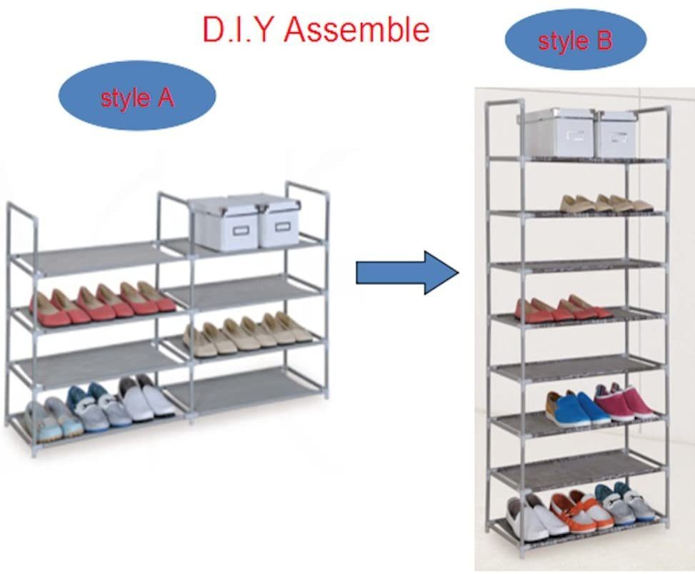 Natsen Schuhregal Schuhschrank, Metallgestell, Schuhablage Grau günstig online kaufen