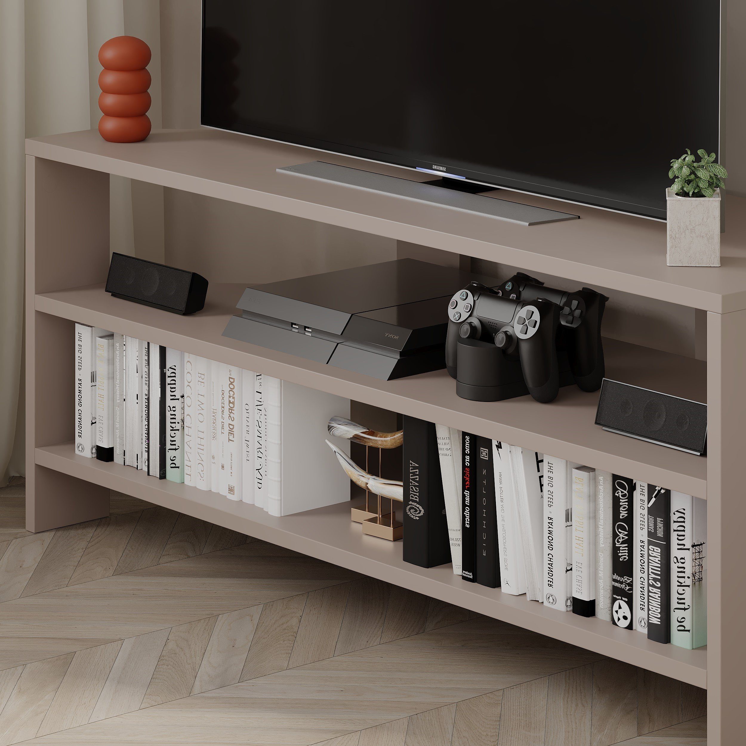 Decortie TV-Schrank Thales (1 set) Modernes Eck-Fernsehgerät Multimedia-Center, 110 x 36 x 45 cm