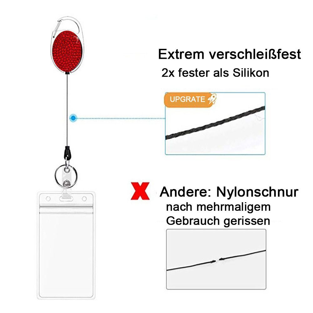 GelldG Schlüsselanhänger weiß Stück Schlüsselband JoJo Ausweis, 3 Ausziehbar Schlüsselanhänger Set