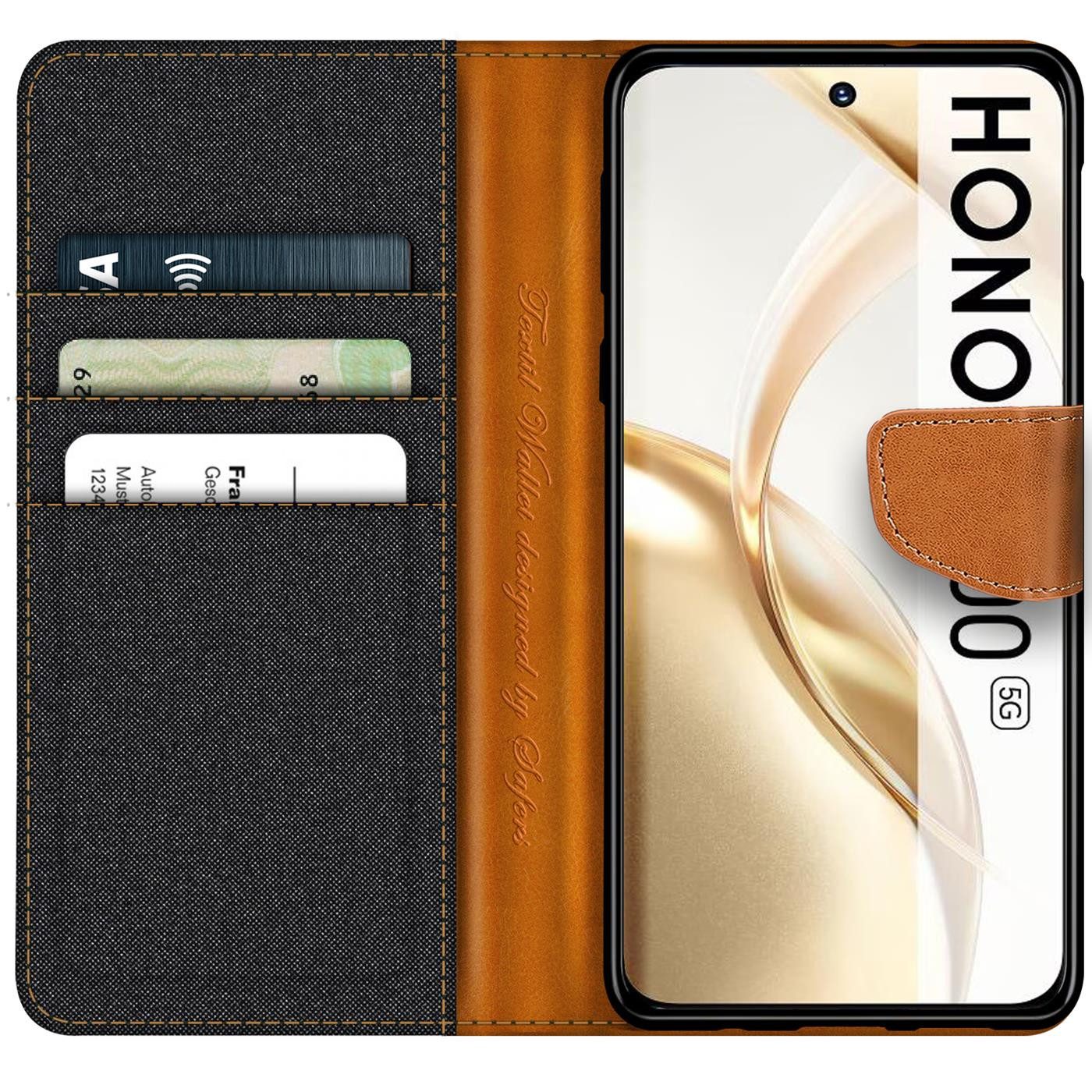 CoolGadget Handyhülle Denim Schutzhülle Flip Case für Honor 200 6,7 Zoll, Book Cover Handy Tasche Hülle für Honor 200 Klapphülle