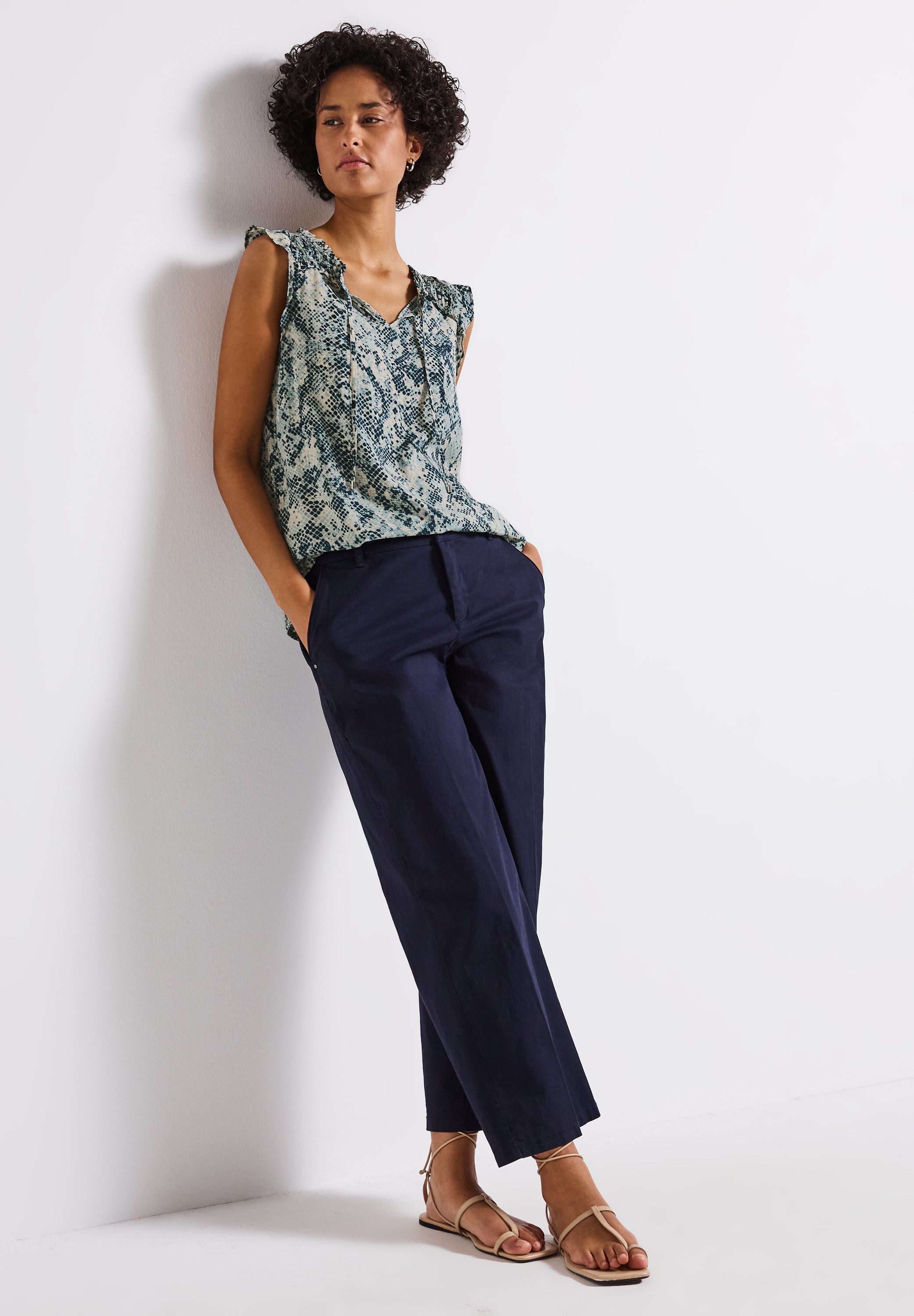 STREET ONE Blusentop Print mit Rüschen